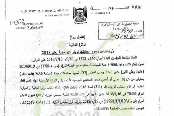 عراق هزینه گردشگری اربعین را به 1 دلار کاهش داد + سند