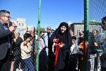 زمین چمن مصنوعی روستای علی‌آباد مشیر دهگلان افتتاح شد